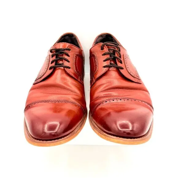 Stacy Adams Dickinson Cognac Leather Cap-Toe Oxford Men display picture 1